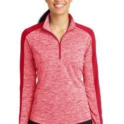 Women's PosiCharge ® Electric Heather Colorblock 1/4 Zip Pullover Thumbnail