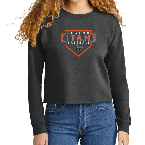 Home Plate - Ladies Tri Blend Fleece Crop Crew Thumbnail