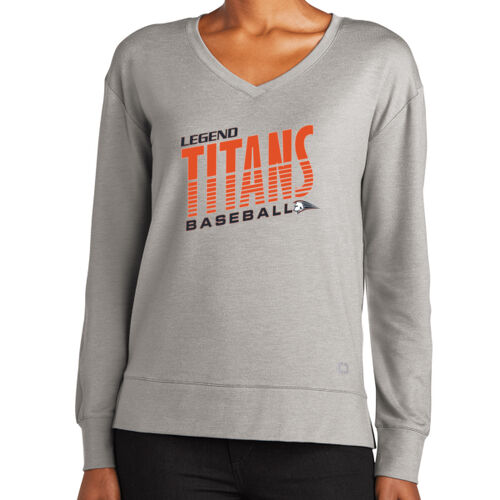 Stripes - Ladies Luuma Flex Long Sleeve V Neck Thumbnail