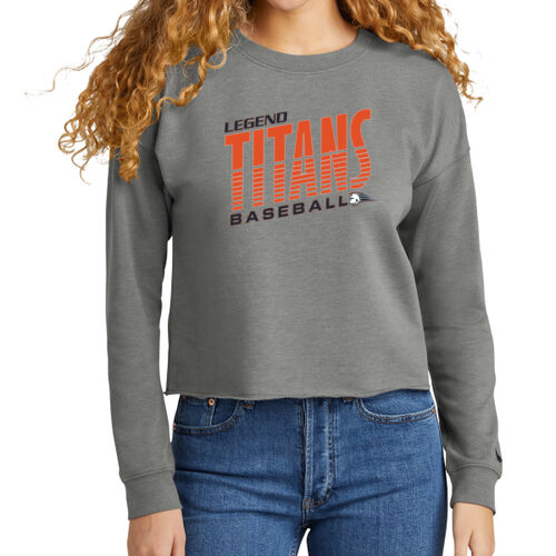 Stripes - Ladies Tri Blend Fleece Crop Crew Thumbnail